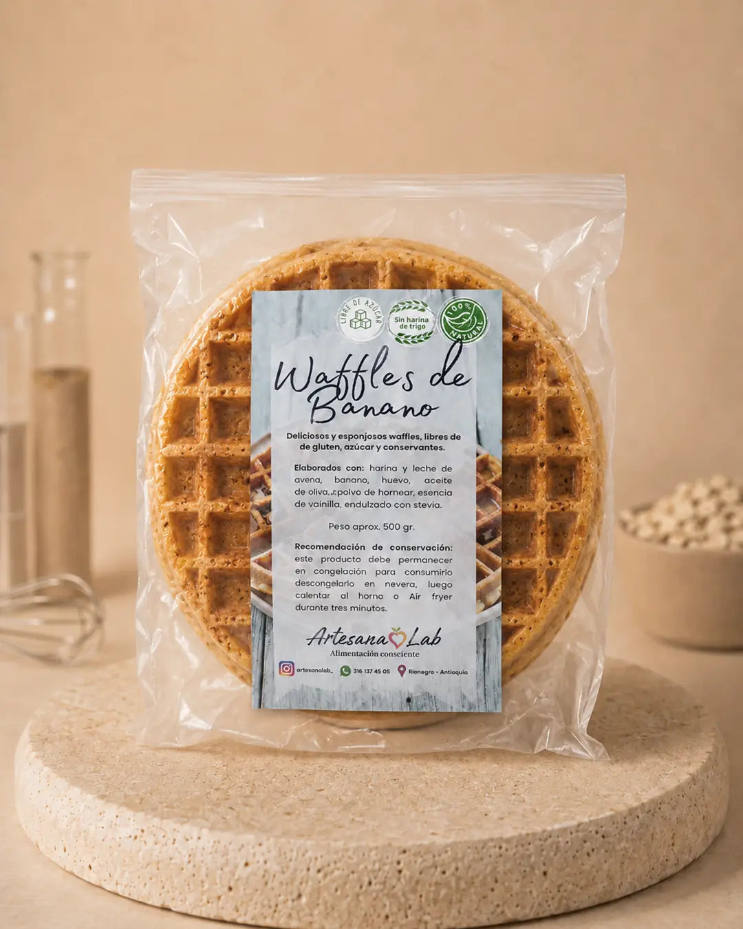 Waffles de Banano sin gluten