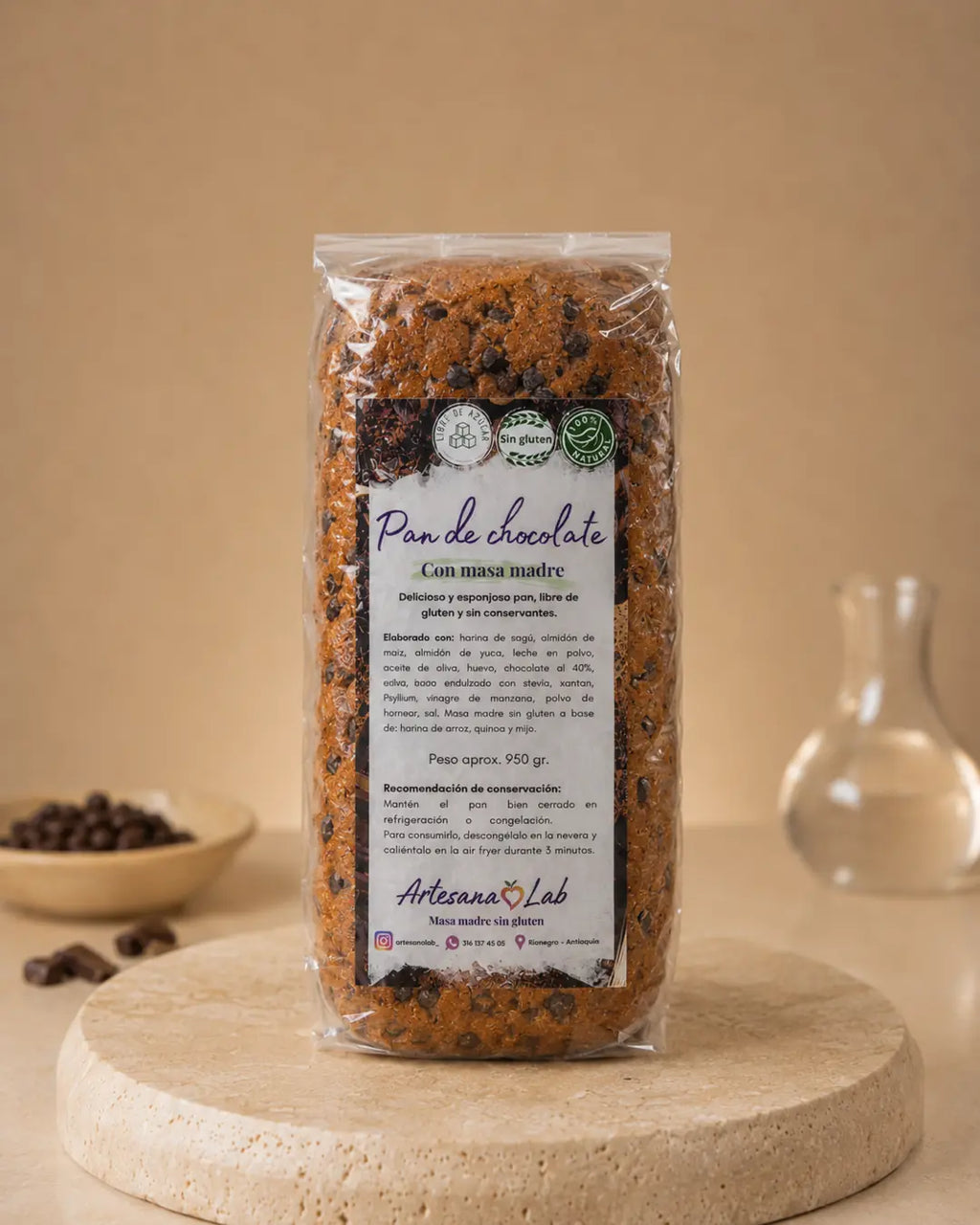 Pan de chocolate sin gluten