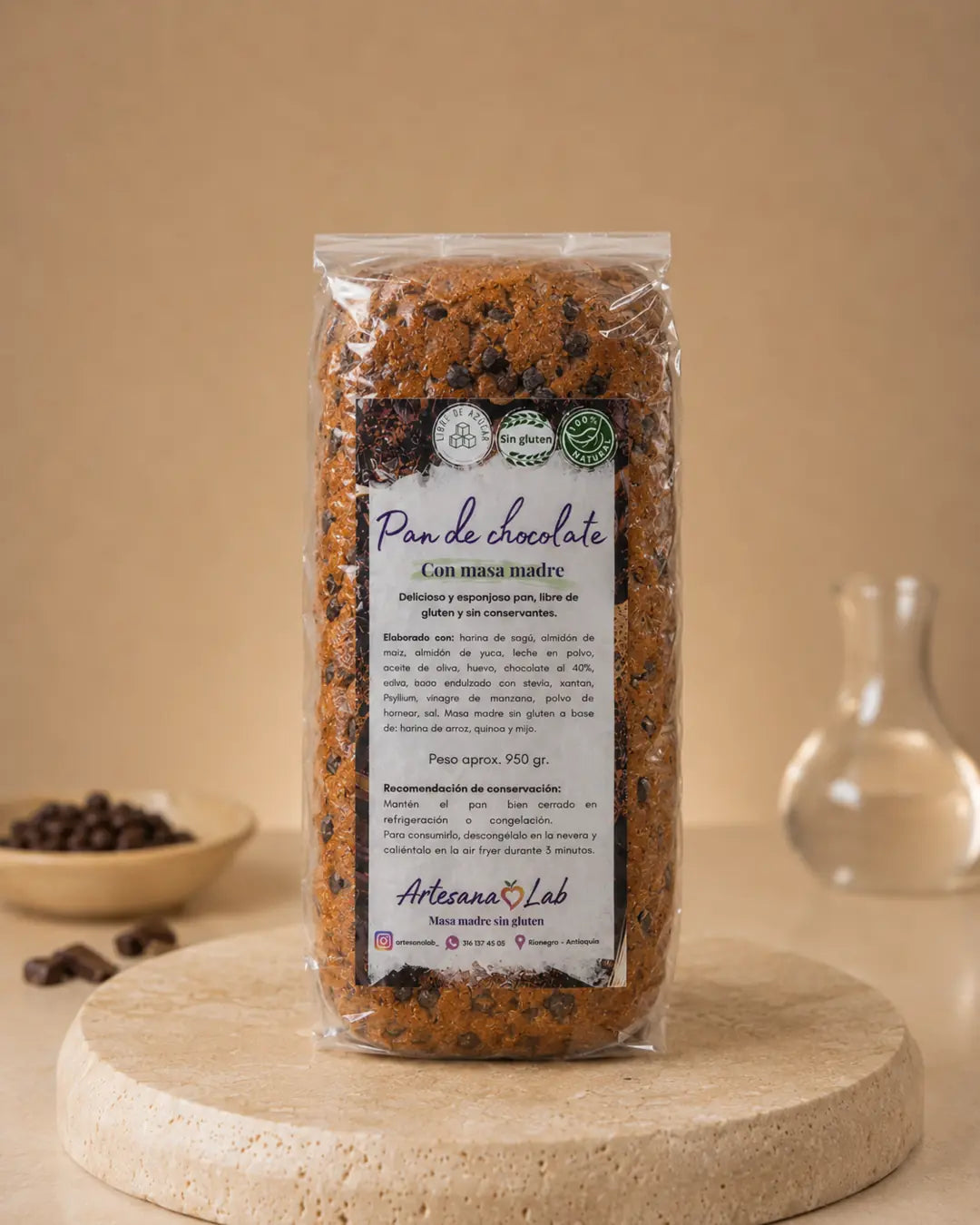 Pan de chocolate sin gluten