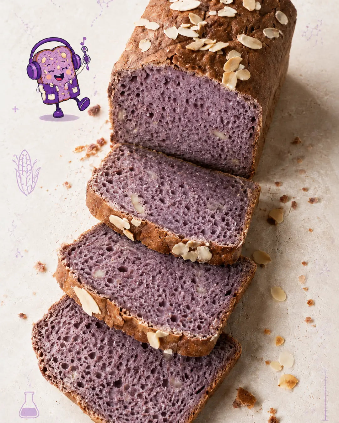 Pan maíz morado sin gluten