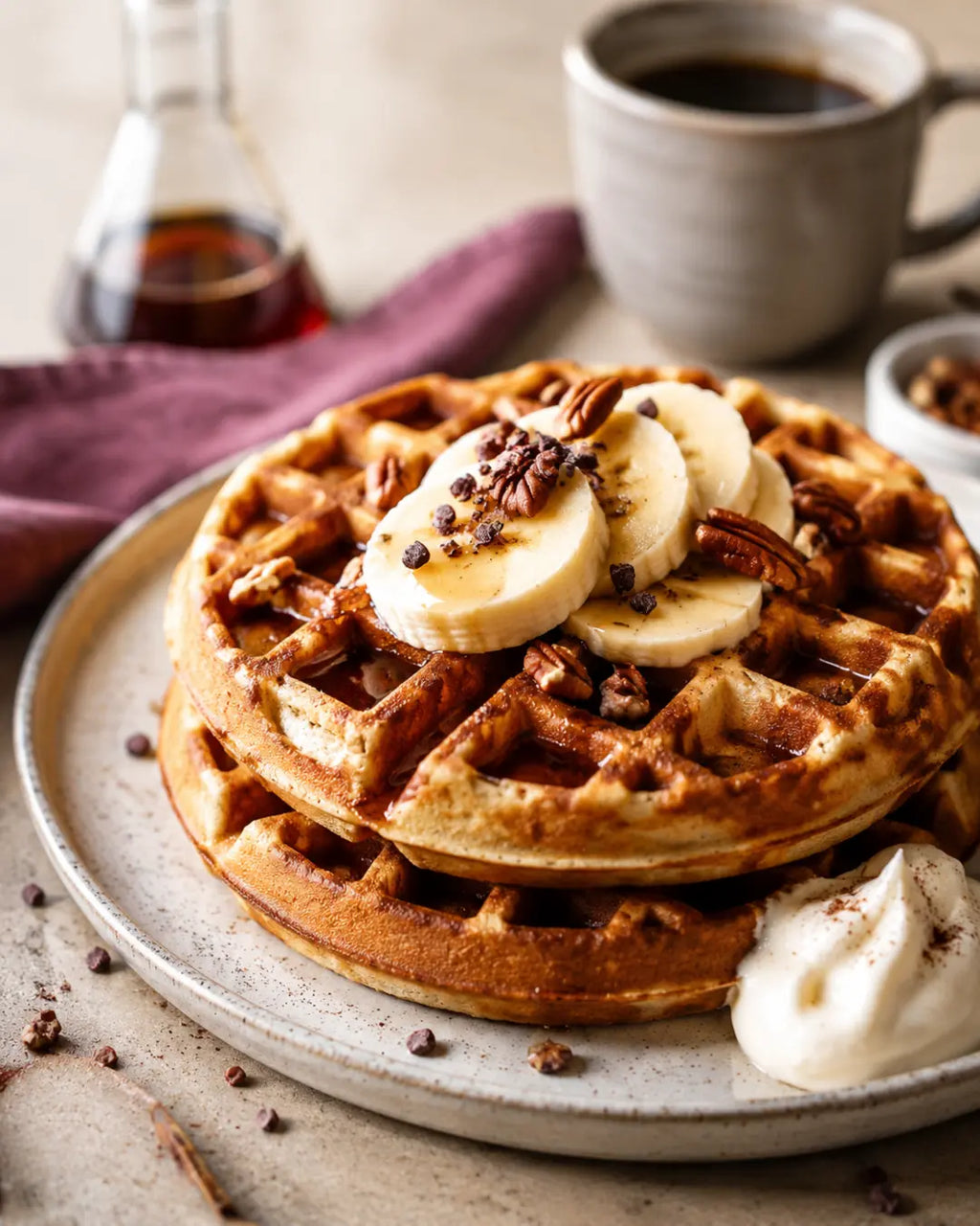 Waffles de Banano sin gluten